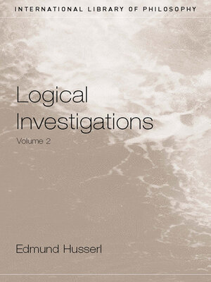 cover image of Logical Investigations Volume 2